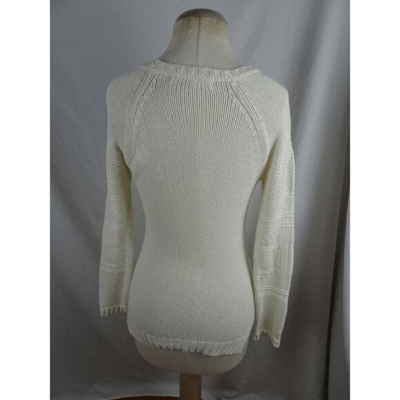 Pink Rose Off White Sweater Top Size S - Picture 3 of 8
